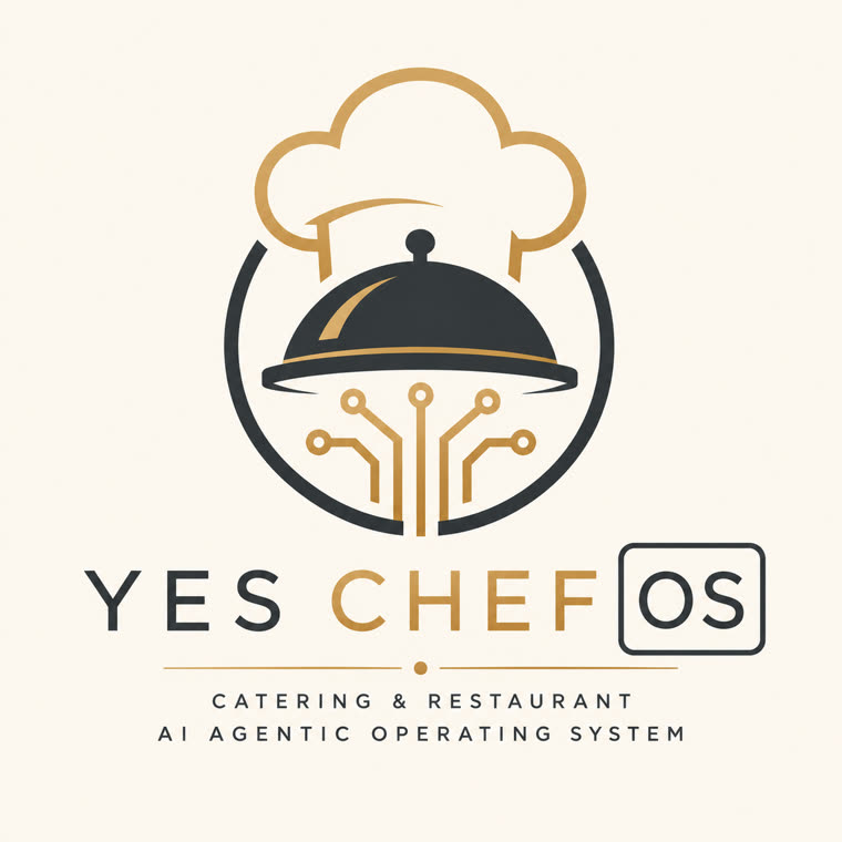 Yes Chef OS logo — chef's hat over a cloche wired with circuitry